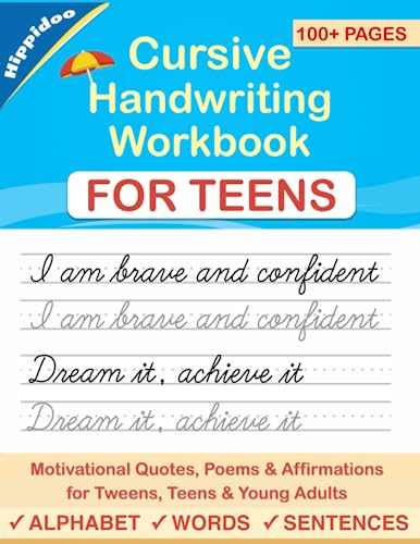 Beispielbild fr Cursive Handwriting Workbook for Teens: A cursive writing practice workbook for young adults and teens zum Verkauf von Jenson Books Inc