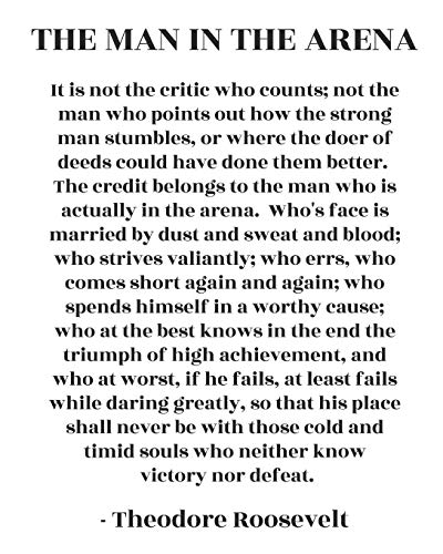 Speeltoestellen boezem neerhalen The Man In The Arena: Theodore Roosevelt Quote/ Inspirational And  Motivational - 52 Week Habit Tracker Planner/ Weekly Planner/ Positive  Affirmation ... Setting Journal/ Notebook/ Diary/ Planner - Publishers,  Goal Getter: 9781081429409 - AbeBooks