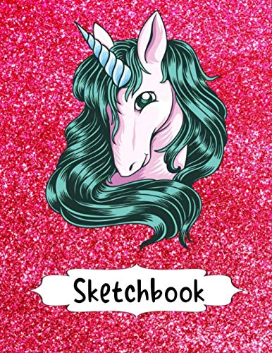 Beispielbild fr Sketchbook: Cute Unicorn Pink Glitter Cover | 8.5" x 11" Large Blank Sketchbook For Girls | 100 Pages - Perfect For Sketching, Doodling, Drawing Or Coloring | Cute Kids Drawing Books zum Verkauf von Revaluation Books