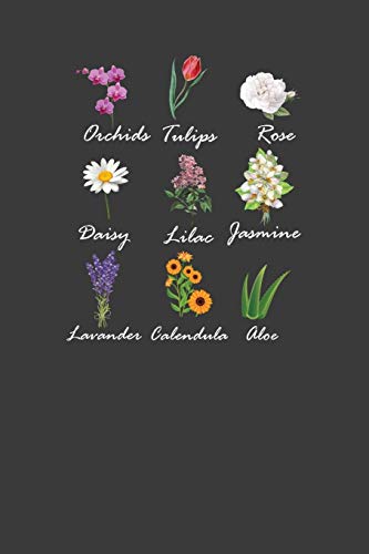 Imagen de archivo de Orchids Tulips Rose Daisy Lilac Jasmine Lavender Calendula Aloe: Vintage Botanical Flowers Gardener Gift a la venta por Lucky's Textbooks