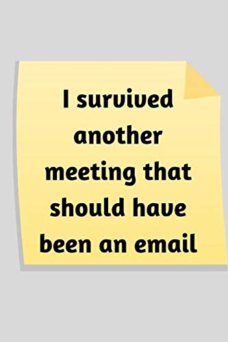 Stock image for I survived another meeting that should have been an email: Blank Lined Journal, Notebook, funny and inspirational office, work Notebook, gift for men women, coworker, boss, manager for sale by Revaluation Books