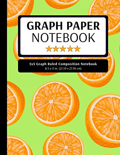 9781087042794: 5x5 Graph Ruled Composition Notebook: 100 Pages, 5x5 Graphing Grid Paper, Oranges (Extra Large, 8.5x11 in.)