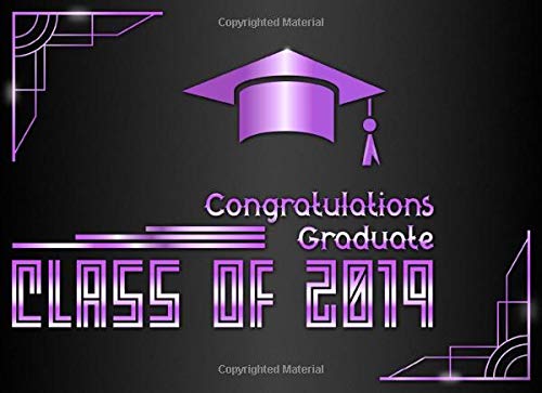 9781087130101: Class of 2019: Banner Purple and Black Guest Book I 100 Pages for Well Wishes, Memories & Keepsake with Gift Log I Graduation Decorations, Balloons ... Grad 2019 Advice Card Box Alternative