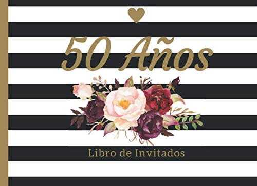 50 Años Libro de Invitados: Libro de firmas para fiesta de