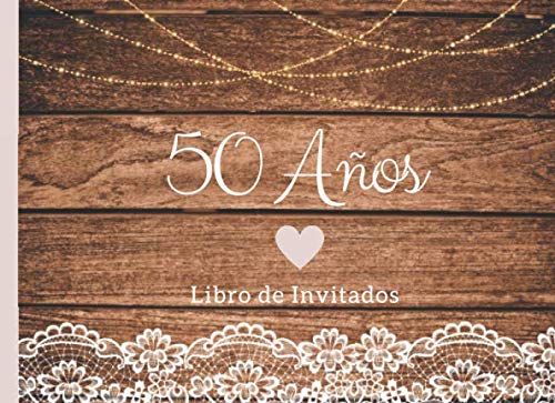 50 Años Libro de Invitados: Libro de firmas para fiesta de