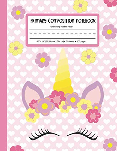Beispielbild fr PRIMARY COMPOSITION NOTEBOOK: Handwriting Practice Paper: Pink Floral Unicorn With Blank Writing Sheets For Grades-K2 | Dotted Midline - 100 Pages (Primary Composition Journal) zum Verkauf von Revaluation Books