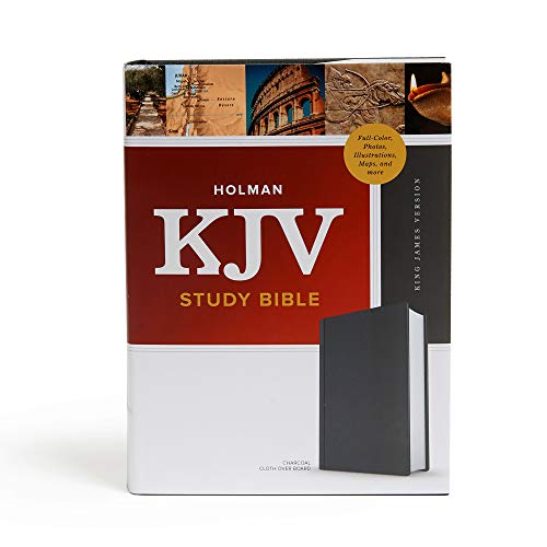 Stock image for KJV Study Bible, Full-Color, Charcoal Cloth Over Board, Red Letter, Pure Cambridge Text, Study Notes and Commentary, Illustrated, Articles, Word Studies, Outlines, Timelines, Easy-to-Read MCM Type for sale by Big Bill's Books
