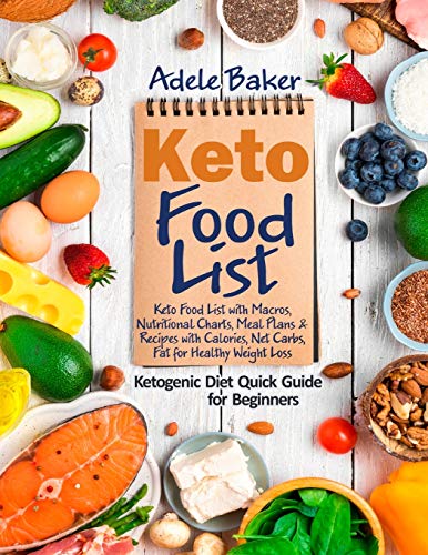 Imagen de archivo de Keto Food List: Ketogenic Diet Quick Guide for Beginners: Keto Food List with Macros, Nutritional Charts Meal Plans & Recipes with Cal a la venta por ThriftBooks-Dallas