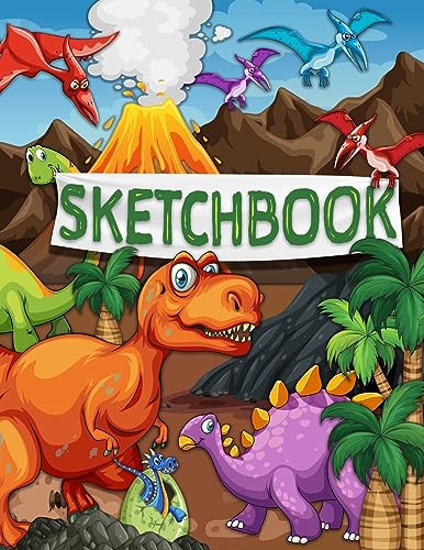 Beispielbild fr Sketchbook: 120 Blank Pages with a Cute Dino Character (Sketchbook for Kids) zum Verkauf von GreatBookPrices