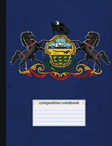 Stock image for Pennsylvania Composition Notebook: State Flag Distressed Design | Wide Ruled Notebook | Blank Lined Journal for School & College for sale by Revaluation Books