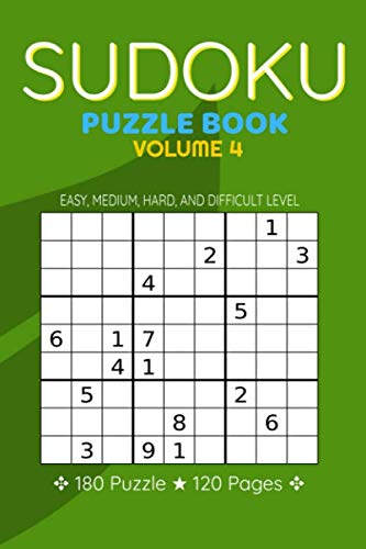 Imagen de archivo de Sudoku Puzzle Book Volume 4: Sudoku Puzzle Notebook | 180 Sudoku Puzzles with Easy, Medium, Hard, And Difficulty Levels, Sudoku Puzzle Book (6"X9") a la venta por Revaluation Books