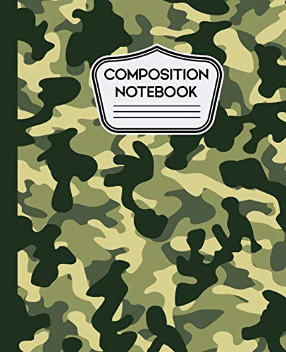 Imagen de archivo de Composition Notebook: Green and Tan Camouflage Camo Pattern 7.5" X 9.25" - 100 Wide Ruled Pages a la venta por Ergodebooks