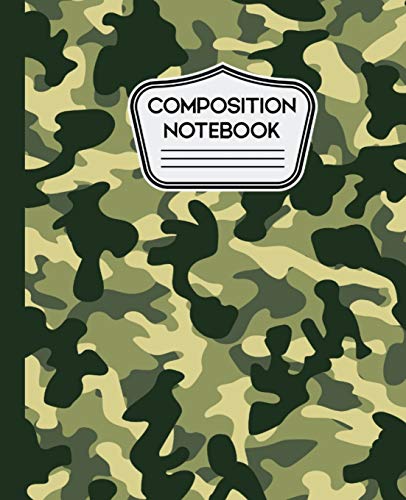 Stock image for Composition Notebook: Green and Tan Camouflage Camo Pattern 7.5" X 9.25" - 100 Wide Ruled Pages for sale by Ergodebooks