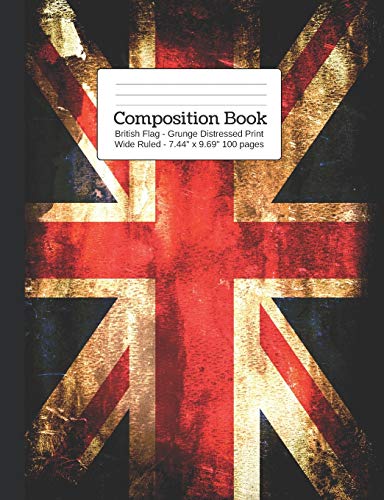 Stock image for British Flag - Grunge Distressed Print Wide Rule: Union Jack Edition for sale by Lucky's Textbooks
