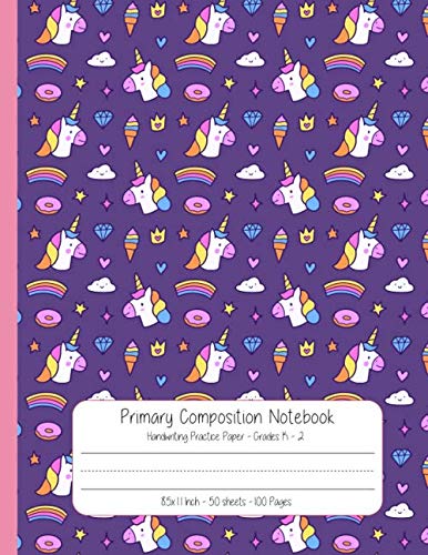 Stock image for Primary Composition Notebook Handwriting Practice Paper: Unicorn and Donuts Story Paper Journal Dashed Midline And Picture Space School Exercise Book | 100 Story Pages | (Unicorn pattern series) for sale by Revaluation Books