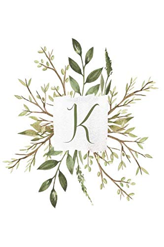 Stock image for K: Watercolor Forest Plants Monogram Notebook for sale by Revaluation Books