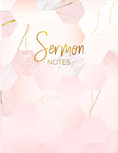Imagen de archivo de Sermon Notes: Beautiful Pink Marble and Rose Gold inlay notebook for Christian Women (Marble and Gold Christian Notebooks) a la venta por Revaluation Books