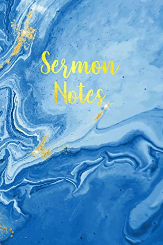 Imagen de archivo de Sermon Notes: Deep Blue Marble and Gold Bible Journal for Christian Women (Marble and Gold Christian Notebooks) a la venta por Revaluation Books