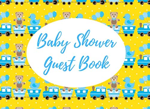Beispielbild fr Baby Shower Guest Book: Blue Train Yellow Background zum Verkauf von Revaluation Books