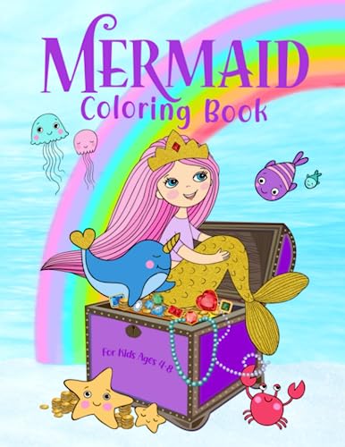 9781092283151: Mermaid Coloring Book for Kids Ages 4-8: 40 Cute, Unique Coloring Pages