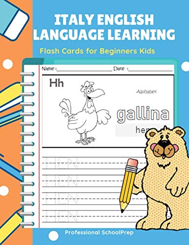 Stock image for Italy English Language Learning Flash Cards for Beginners Kids: Easy and fun practice reading, tracing, coloring and writing basic vocabulary words workbook for children. for sale by Revaluation Books