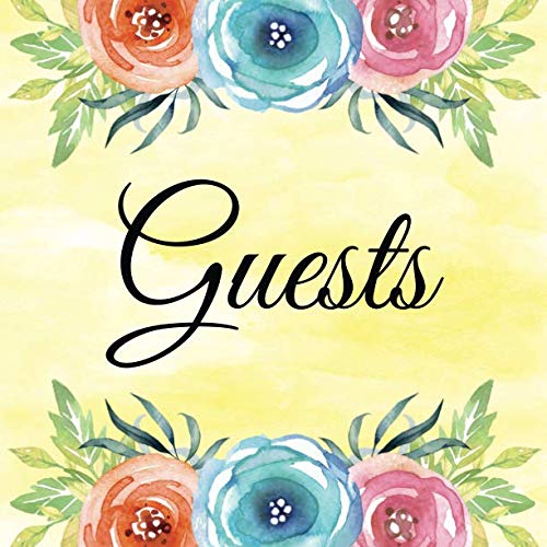 Stock image for Guest Book Floral Cover: GuestBook + Gift Log for Wedding Anniversary, Engagement Party | Bridal and Baby Shower | Keepsake Memory for Birthday . Parties | Yellow Cover with Flowers for sale by Revaluation Books