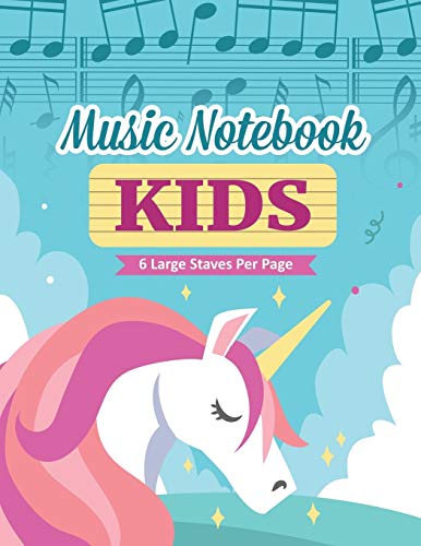 Stock image for Music Notebook For Kids: Unicorn Manuscript Paper Wide Staff (6 per page), 112 Pages, 8.5 x 11 (Unicorn Music Composition Notebook For Kids) for sale by ThriftBooks-Dallas