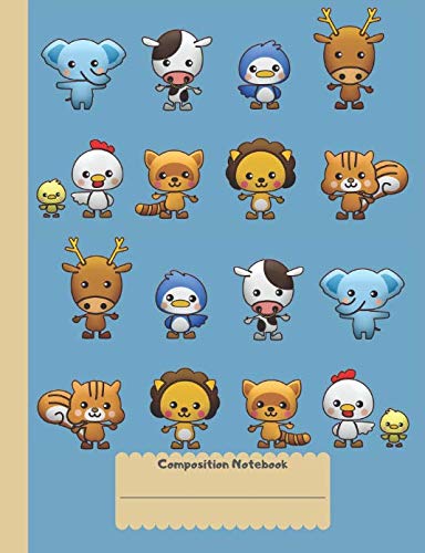 Imagen de archivo de Composition Notebook: Wide Ruled Lines Elementary School Writing Book Cute Baby Cartoon Animals a la venta por Revaluation Books