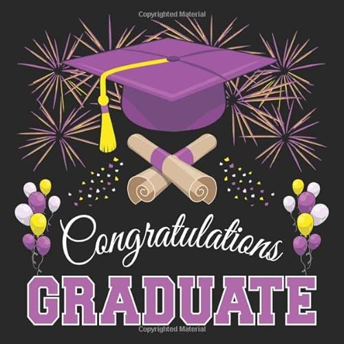 Stock image for Graduation Guest Book: Congratulations Graduate GuestBook + Gift Log | Class of 2019 Graduation Party Memory Sign In Keepsake Journal | Black Purple Cover for sale by Revaluation Books