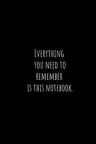 Stock image for EVERYTHING YOU NEED TO REMEMBER IS THIS NOTEBOOK.: Journal For All Passwords, Internet Log Book, Notebook For Passwords, Online Organizer, Password Keeper (BLANK, 110 Pages, 6x9) for sale by Ergodebooks