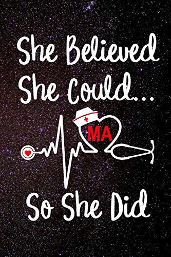 Beispielbild fr She Believed She Could So She Did MA: Medical Assistant Nurse's Hat EKG Heartbeat Heart Medical Stethoscope 120 Dot Matrix Grid Pages Notebook Journal Size: 6" x 9" zum Verkauf von Revaluation Books