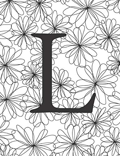 Stock image for L: Monogram Initial L Notebook for Women and Girls-Black and White Flower-120 Pages 8.5 x 11 for sale by Ergodebooks