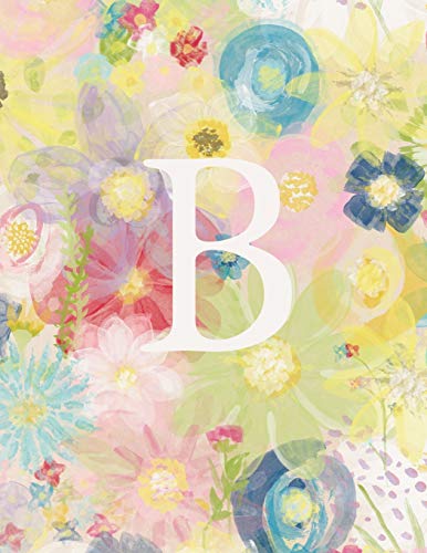 Stock image for B: Monogram Initial B Notebook for Women and Girls-Pastel Floral-120 Pages 8.5 x 11 for sale by Ergodebooks