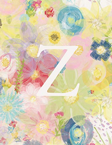 Stock image for Z: Monogram Initial Z Notebook for Women and Girls-Pastel Floral-120 Pages 8.5 x 11 for sale by Ergodebooks