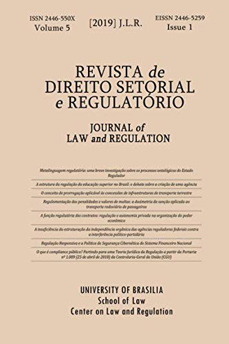 Stock image for Revista de Direito Setorial e Regulatorio / Journal of Law and Regulation: Vol. 5, Issue 1 for sale by Revaluation Books