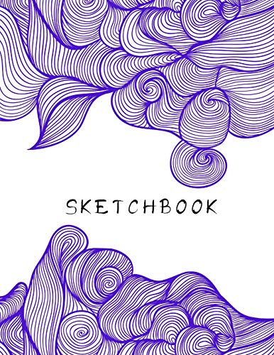 Stock image for Sketchbook: Meditation Mindfulness Drawing Sketching Art Book 8.5 x 11 110 Blank Pages Purple Doodle for sale by Big River Books