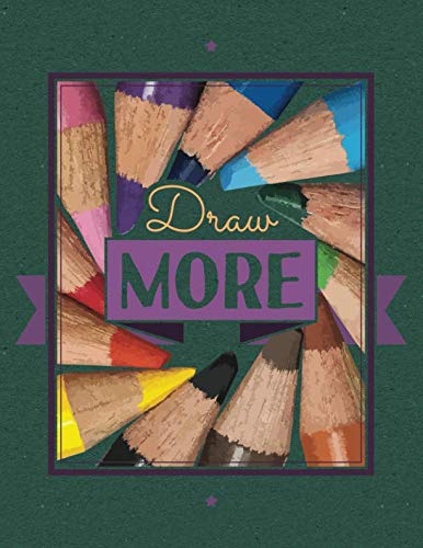 Imagen de archivo de Draw More #2: Sketchbook For Artists Kids and Adults to draw in - Green 8.5x11 110 blank pages a la venta por Revaluation Books