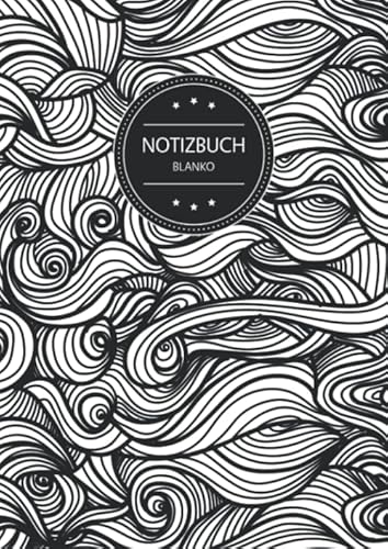 Imagen de archivo de Notizbuch Blanko: Notizbuch A4 Blanko (110 Seiten, Vintage Softcover, Seitenzahlen, Weies Papier - Dickes Notizheft, Skizzenbuch, Zeichenbuch, . - Motiv: Art Deco Muster Schwarz Wei a la venta por Revaluation Books