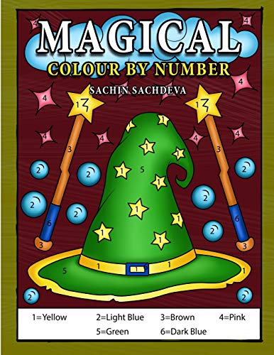 Stock image for Magical Colour by Number: Magical elements composed of enchanting lamps, magical books, wands, brooms, wizard hat coloring book for Kids Ages 4-8 for sale by Save With Sam