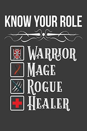 Stock image for Know Your Role Warrior Mage Rogue Healer: Tabletop RPG Gamer Blank Lined Journal Notebook for sale by Revaluation Books