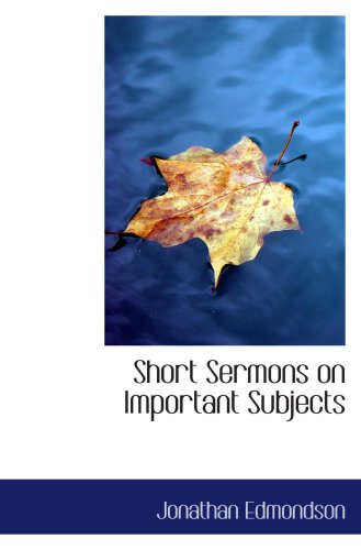 Stock image for Short Sermons on Important Subjects for sale by Revaluation Books