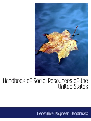 Stock image for Handbook of Social Resources of the United States for sale by Revaluation Books