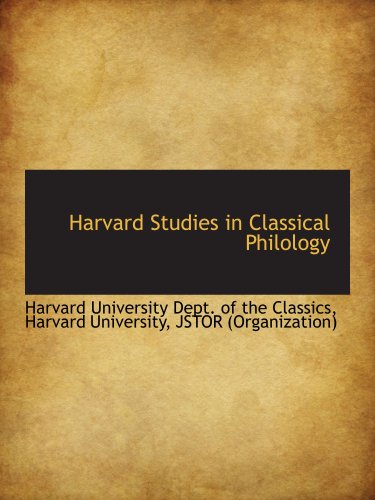 Stock image for Harvard Studies in Classical Philology for sale by Revaluation Books