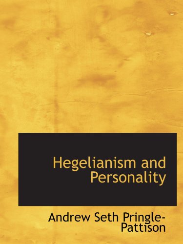 Stock image for Hegelianism and Personality for sale by Revaluation Books