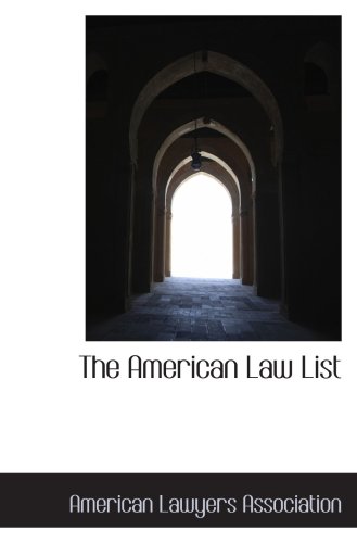 Imagen de archivo de The American Law List a la venta por Revaluation Books