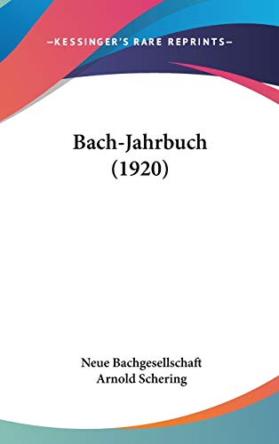 9781104073527: Bach-jahrbuch