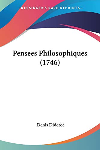 9781104246648: Pensees Philosophiques (1746)