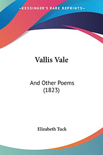 9781104519889: Vallis Vale: And Other Poems (1823)
