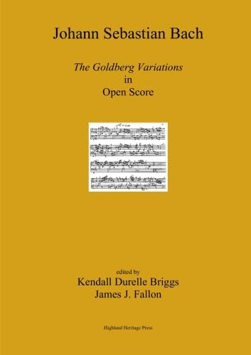 Stock image for J. S. Bach The Goldberg Variations in Open Score for sale by Revaluation Books