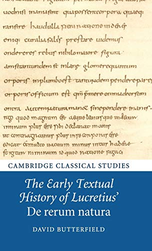 9781107037458: The Early Textual History of Lucretius' De rerum natura (Cambridge Classical Studies)